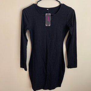 Black Bodycon Dress - Size M